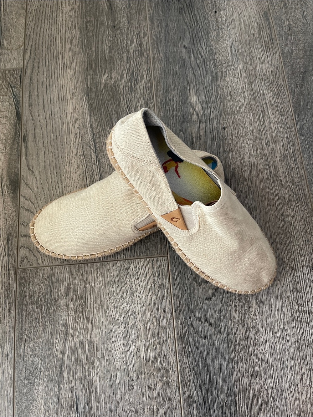 OluKai Women's Espadrille Slip-On in Natural Beige